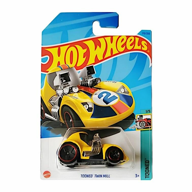 HKJ84 Машинка игрушка Hot Wheels металлическая коллекционная Tonned Twin Mill желтый