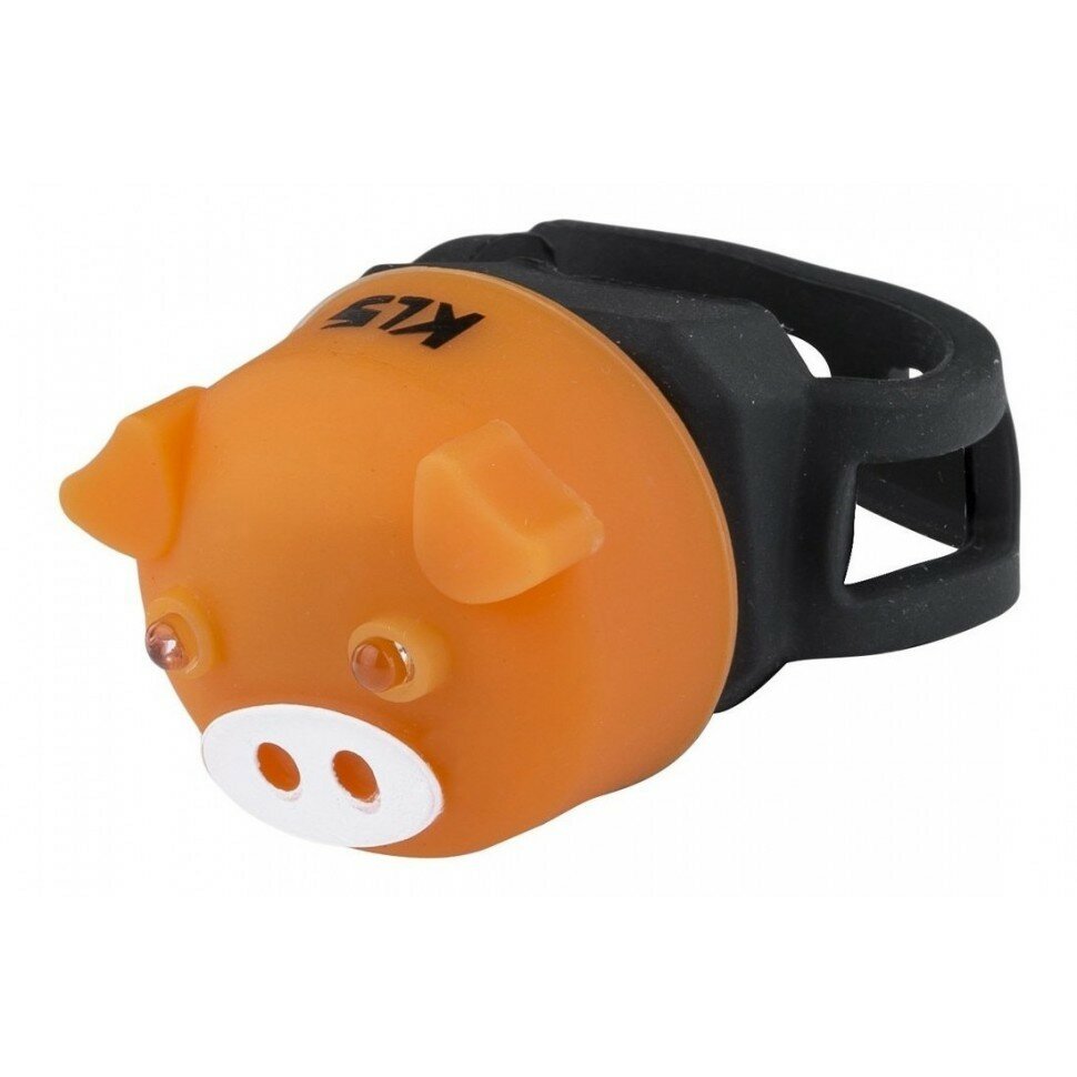 Фонарик задний KLS PIGGY, 2 x LED, 2 режима, 2хCR2032, оранжевый