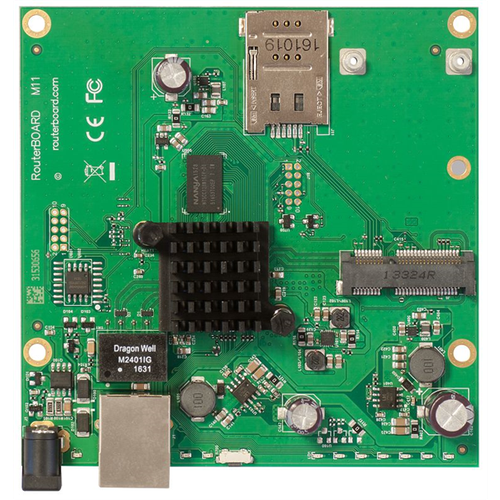 Маршрутизатор MikroTik RouterBOARD M11G with Dual Core 880MHz CPU, 256MB RAM, 1x Gbit LAN, 1x miniPCI-e, RouterOS L4 (RBM11G)