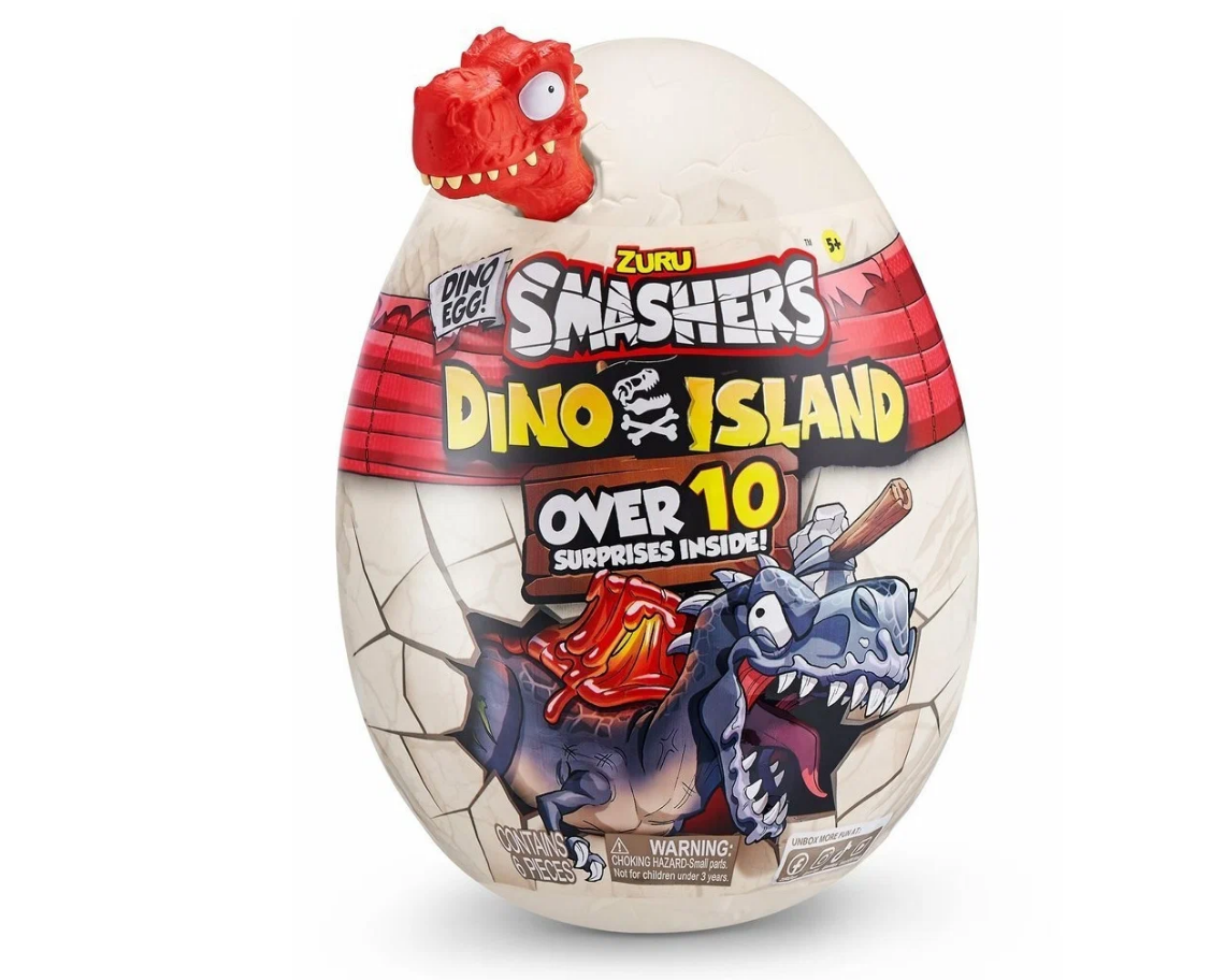 Zuru Smashers Dino Island 10 сюрпризов 18 см 7486 Динозавр красный