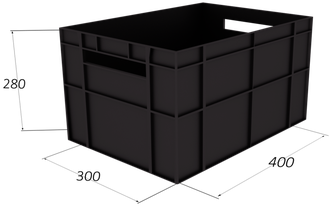 Ящик для транспортировки продуктов "Фин-Пак" с ручками ПЭНД 400х300х280мм цвет в ассортименте без крышки