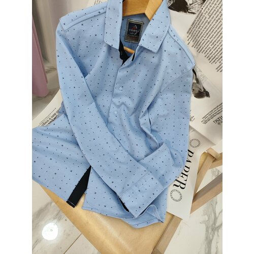 фото Рубашка , размер 116, голубой bamby kids