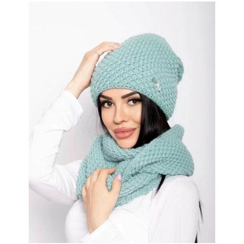 фото Шапка , размер 56, голубой нет бренда