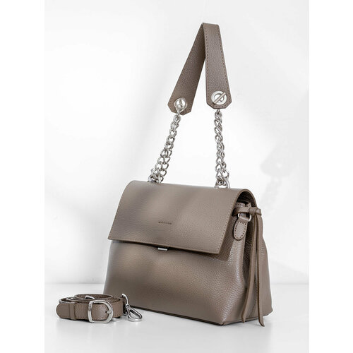 фото Сумка сэтчел steffalini, фактура зернистая, коричневый