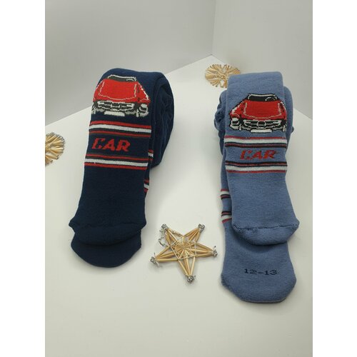 Колготки Капризуля, 2 шт., размер 74-80, синий, серый