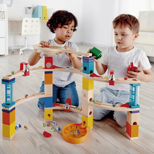 Деревянный конструктор лабиринт для детей Замок с шариками и колокольчиками