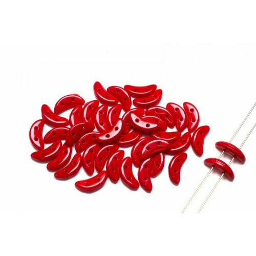 Бусины Crescent beads 10х3мм, цвет 0310-93200 Opaque Red, 708-076, 5г (около 40 шт)