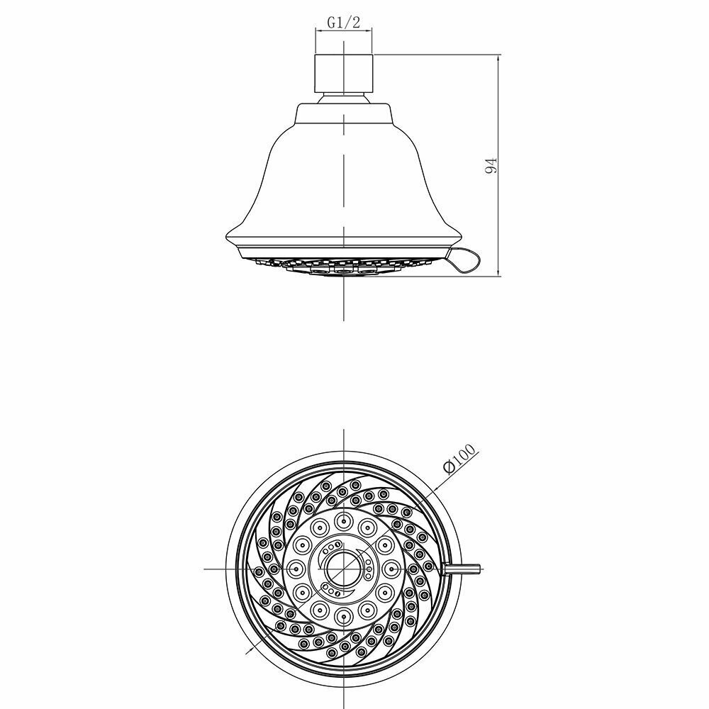 Лейка Lemark LM8040C для верхнего душа, 5-функциональная