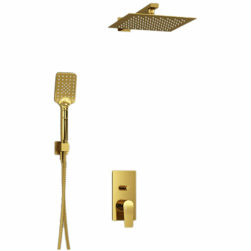 Встраиваемая душевая система для душа WasserKRAFT (A55201) без излива, с душевой лейкой, золото