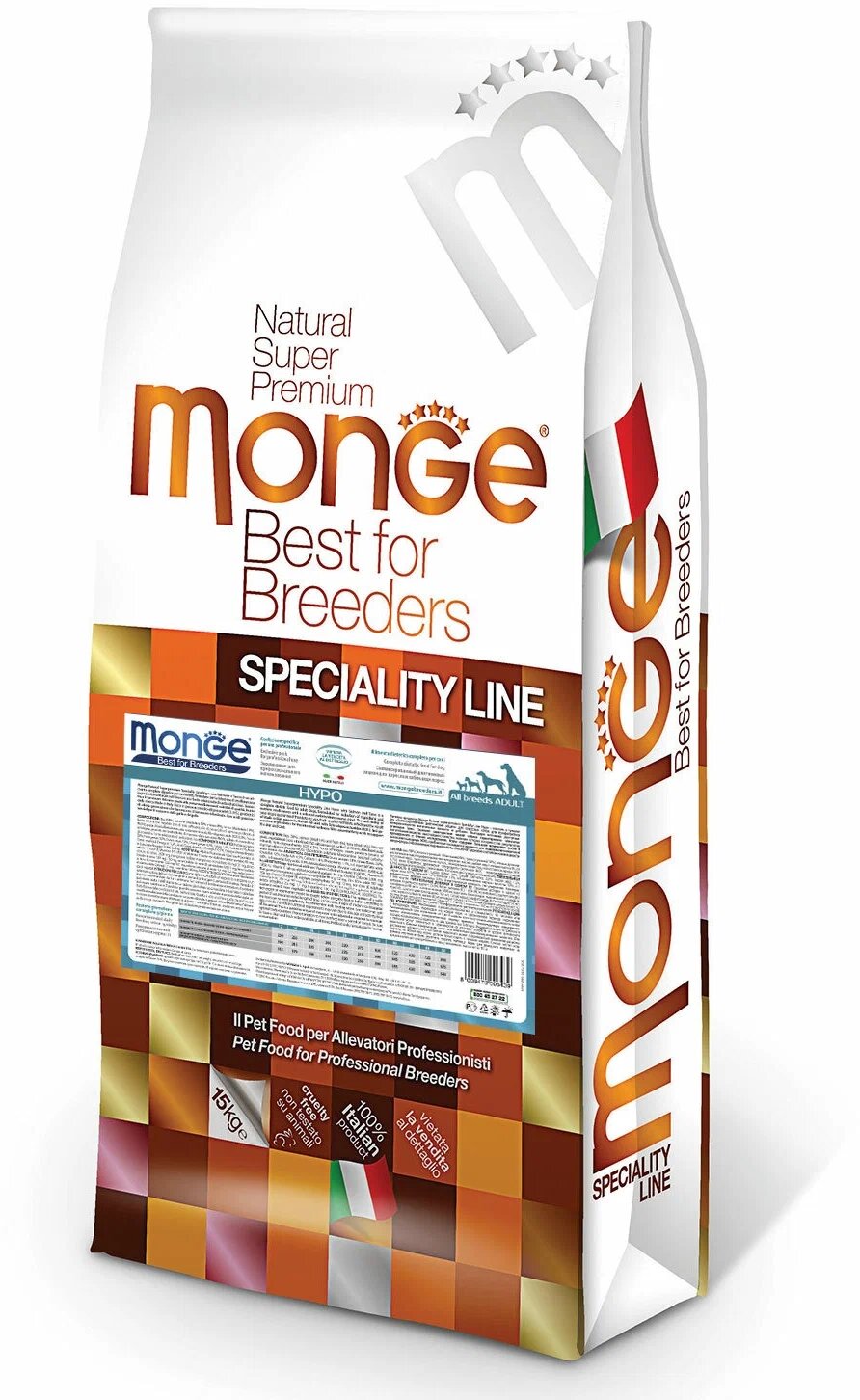 Сухой корм для собак Monge Speciality line, гипоаллергенный для всех пород, лосось, тунец 1 уп. х 1 шт. х 15 кг
