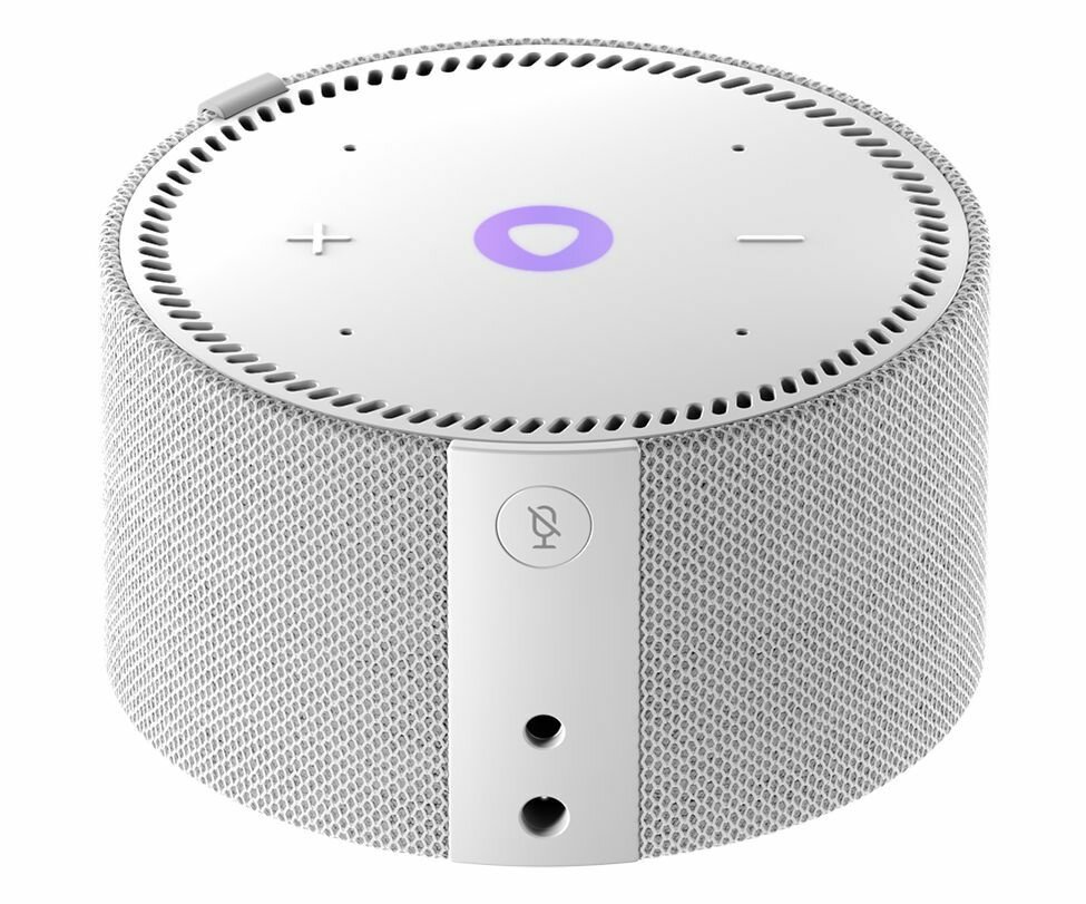 Новая Станция Мини (с часами) - умная колонка с Алисой, серый опал, Отличный — фото 1