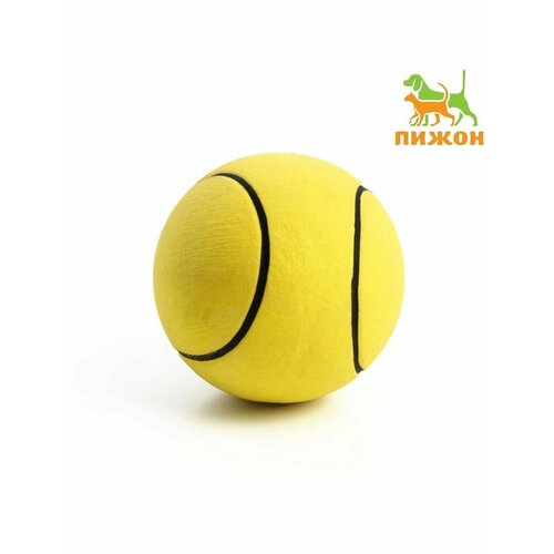 Мячик цельнолитой Теннис прыгучий, TPR, 6,3 см желтый
