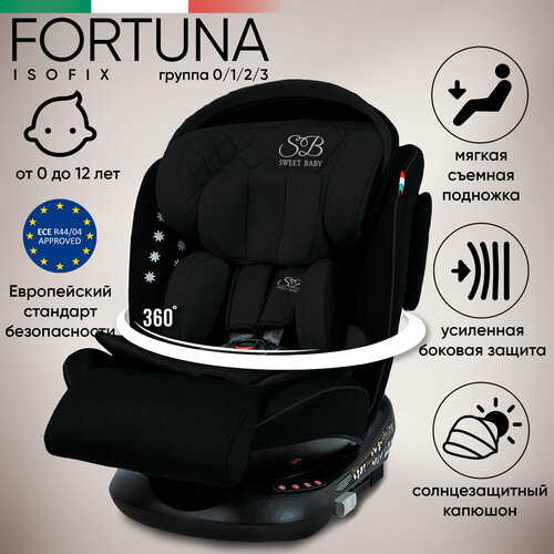 Автокресло группа 0123 (0-36) Sweet Baby Fortuna 360 SPS Isofix Black