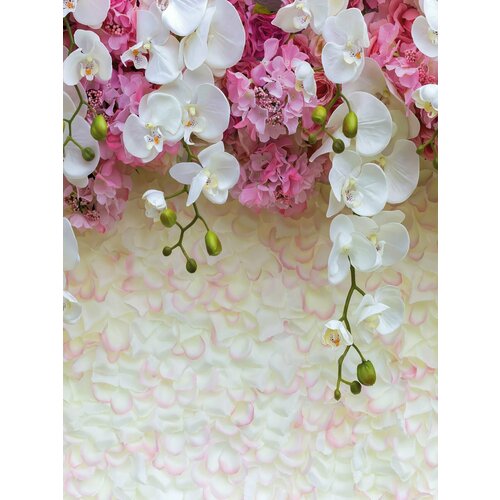 Фотообои для кухни 3d цветы в зал, фото обои в спальню, гостиную Каскад орхидей