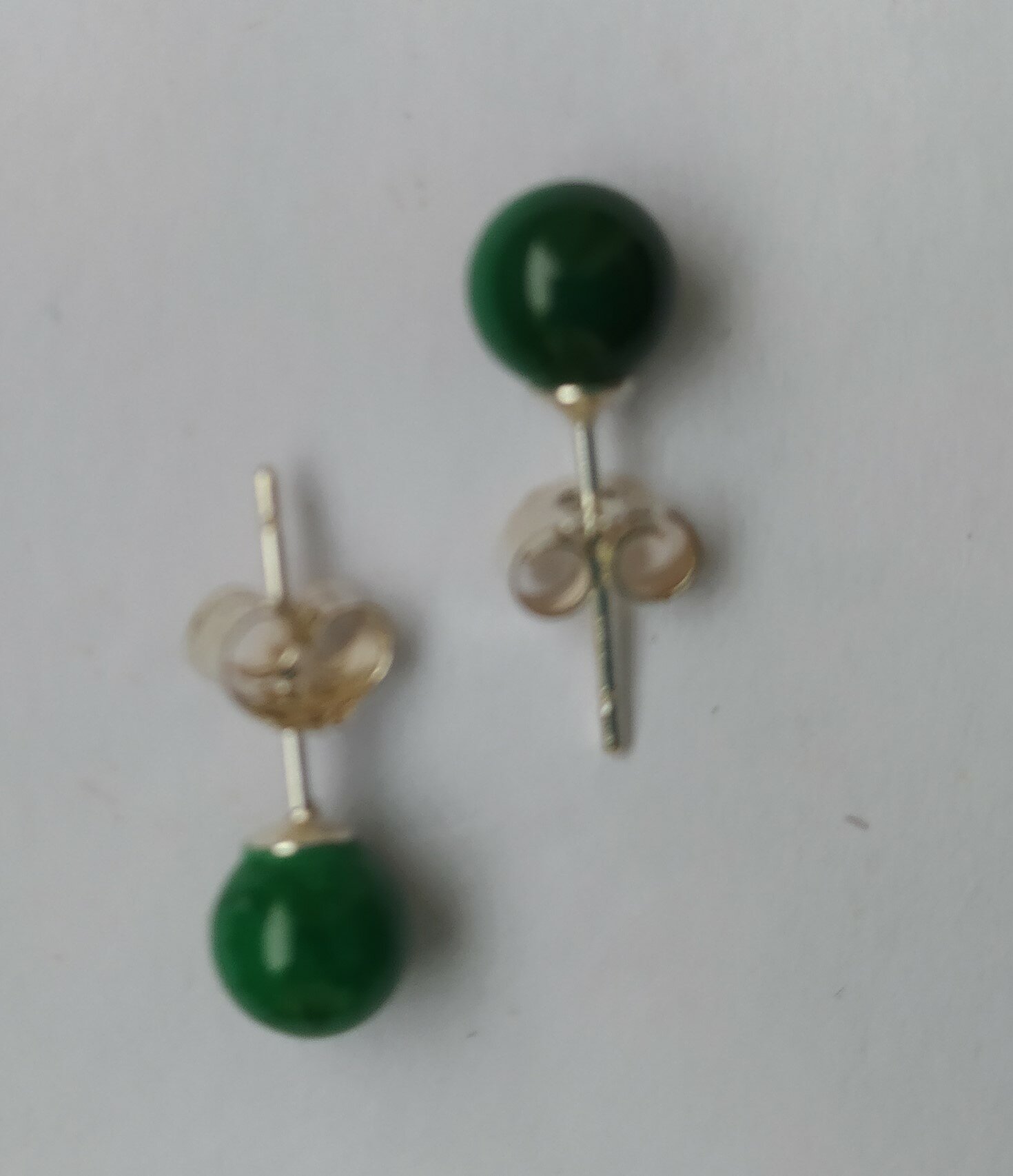 Серьги пусеты, малахит