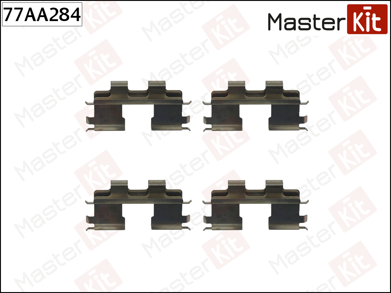 MasterKit 77AA284 комплект установочный тормозных колодок Getz (Гетц) 09-02-06-09, tucson 08-04-03-10, sona