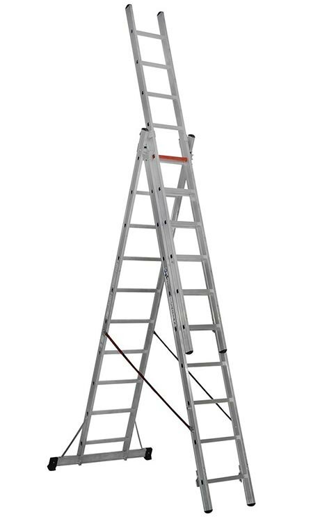 Трехсекционая Лестница Cagsan 3Х11 Профессиональная Длина 7.75 М Нагрузка 150 Кг.