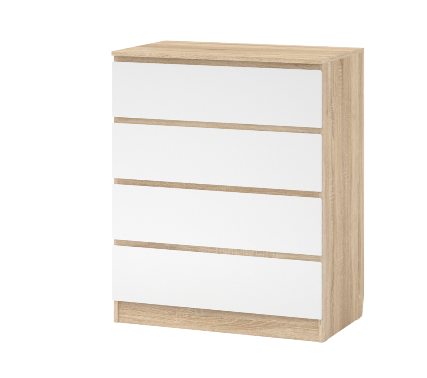 фото Комод Норд Корпус Дуб сонома Фасад белый 4 ящика