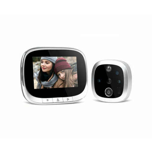 Tuya Wi-Fi видеоглазок с монитором для входной двери iхоум Мод: SW2-Туйя (Z67051IV) камерой 1MP, с датчиком движения и записью. Видео глазок