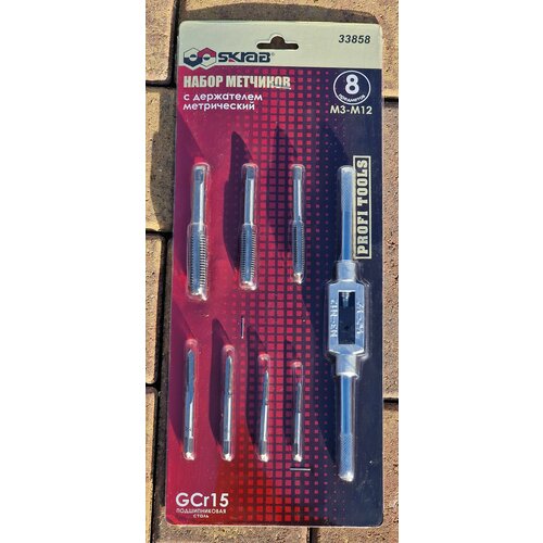Набор метчиков с держателем метрический 8пр 3-М12 Скраб 33858 2100₽