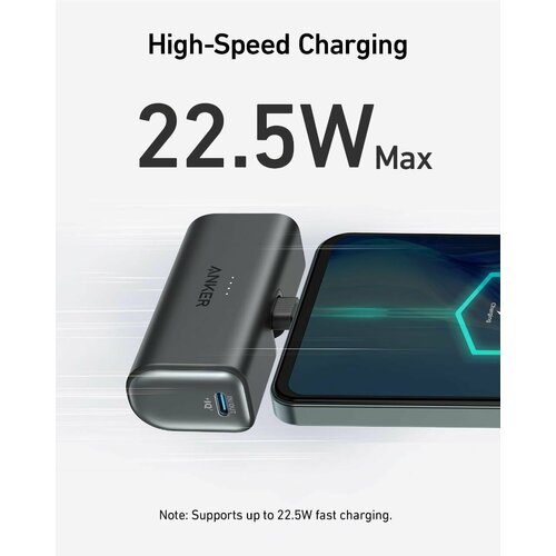 Внешний аккумулятор Anker Built-in USB-C Connector 225W 5000mAh складная вилка для быстрой зарядки - Black 5790₽