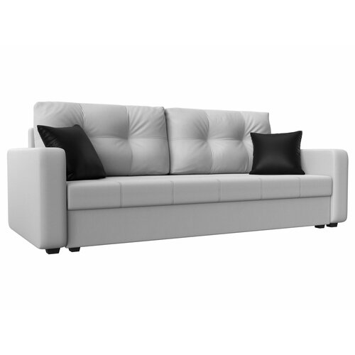 Диван прямой Ливерпуль Лайт, экокожа, механизм еврокнижка, белый, 224x80x87см. Хит Диванов