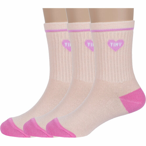 фото Носки борисоглебский трикотаж 3 пары, размер 14-16, розовый