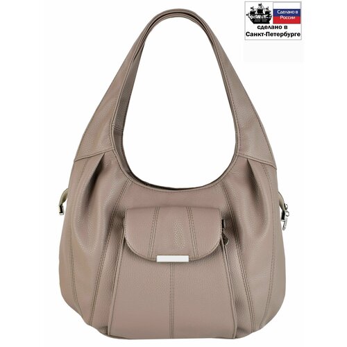 фото Сумка хобо крокус, фактура гладкая, бежевый