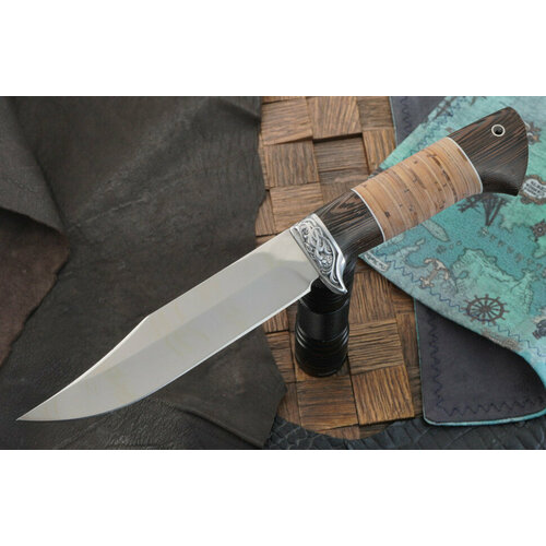 фото Окские ножи норка, сталь 65х13 , рукоять венге, береста