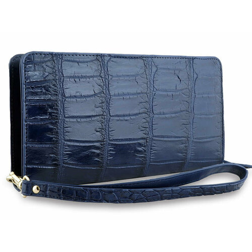 Портмоне Exotic Leather, синий, золотой элегантное портмоне с 1 ой молнией из кожи крокодила портмоне из кожи крокодила