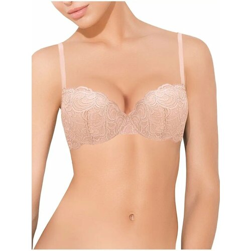фото Бюстгальтер lormar, размер 2c, бежевый, розовый
