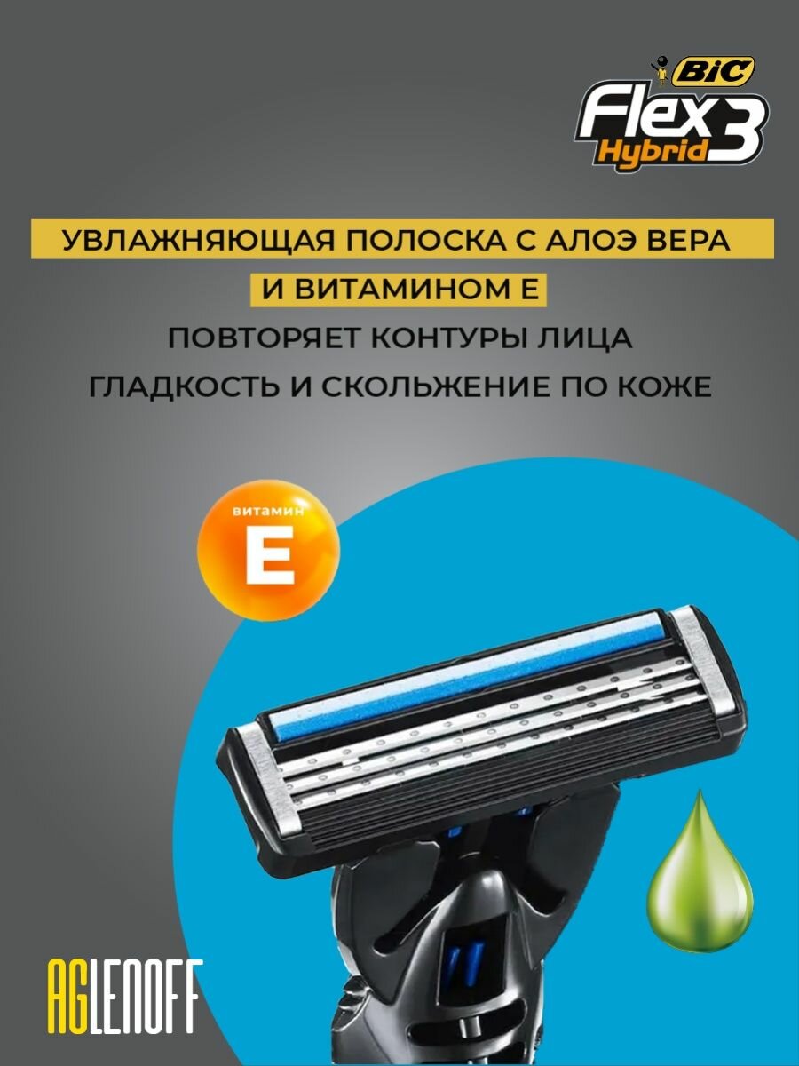 Кассеты для бритвы Flex 3 Hybrid- 8шт