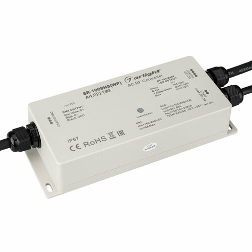 Герметичный IP67 контроллер RGB с RF управлением SR-1009HSWP (220V, 1000W)