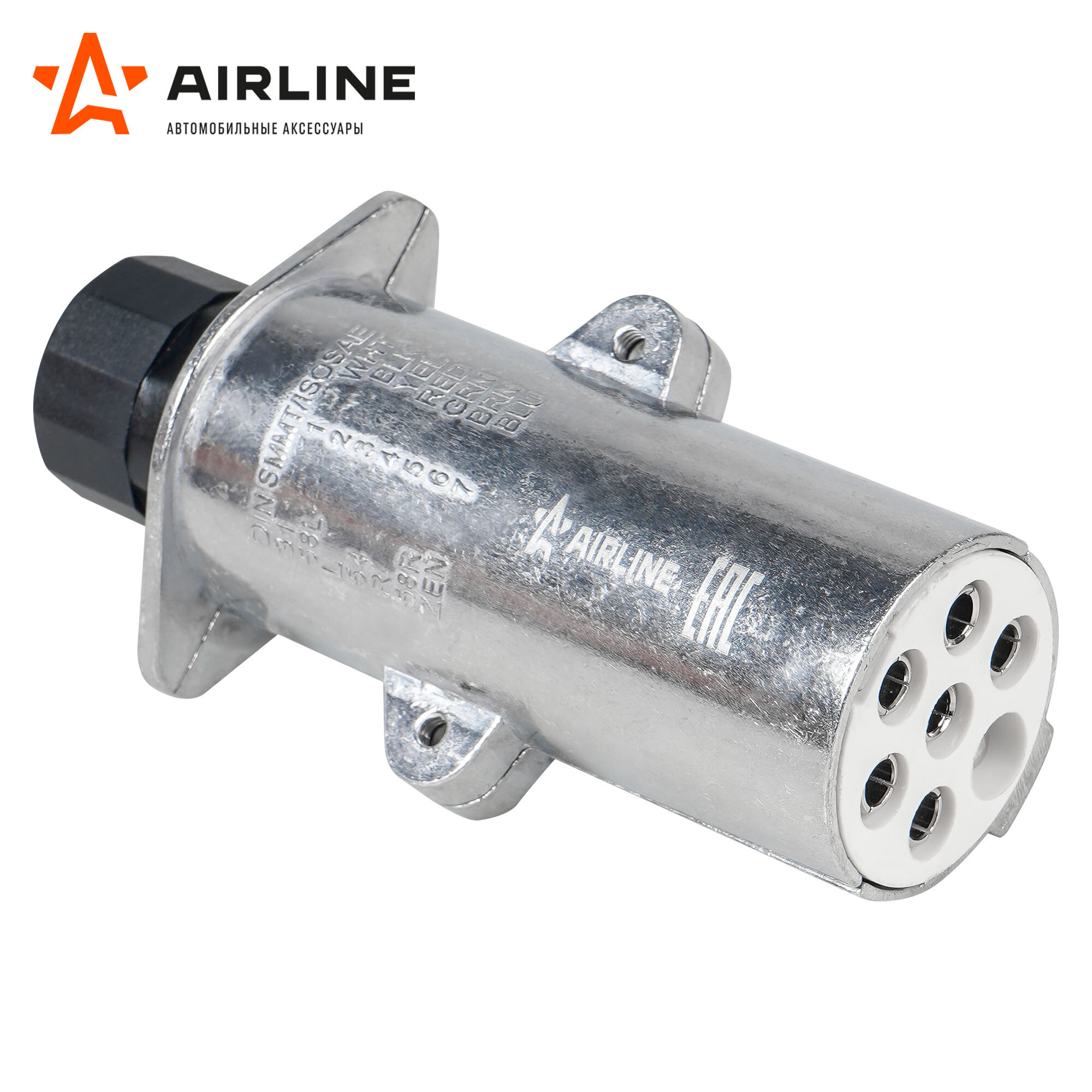 Вилка прицепа/тягача 24В тип-S 7 контактов металл (гайка) ATE-43 AIRLINE