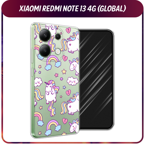 Силиконовый чехол на Xiaomi Redmi Note 13 4G (Global) / Сяоми Редми Нот 13 4G Sweet unicorns dreams, прозрачный силиконовый чехол на xiaomi redmi note 13 4g global сяоми редми нот 13 4g большой кит прозрачный