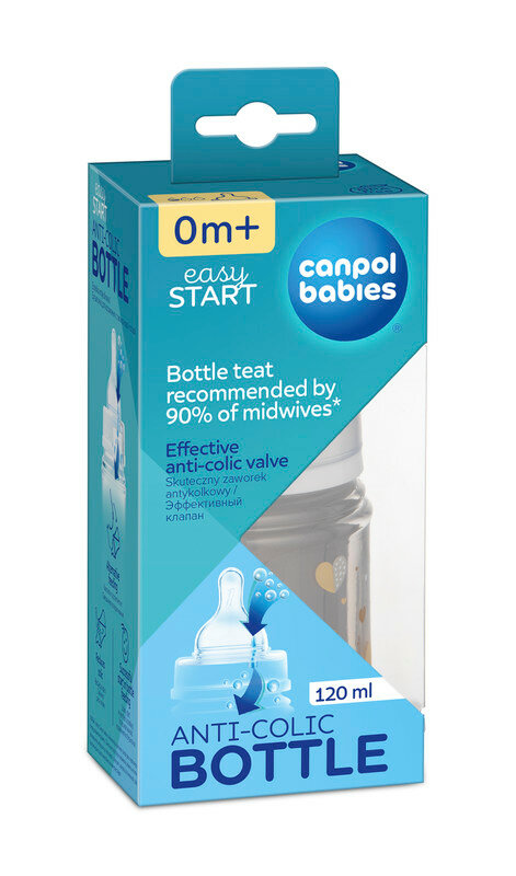 Антиколиковая бутылочка для кормления Canpol babies Easystart Newborn Baby, 120 мл, голубой (35/216_blu) - фото №20