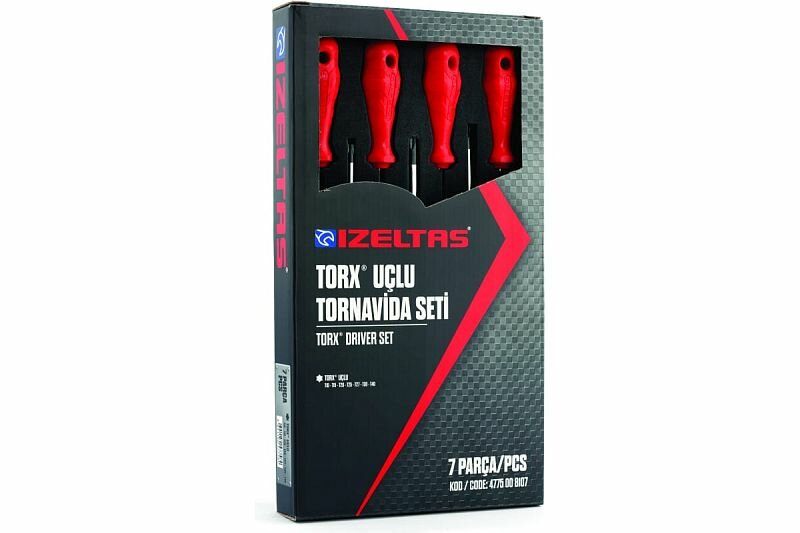 Набор отверток со шлицем TORX T10-Т40, IZELTAS, 4775008107/13000001533