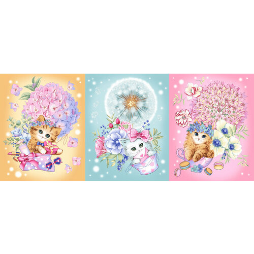 Набор вафельных полотенец для кухни Элис Текстиль Бьюти 45х60 3 штуки хлопок кошки 460₽