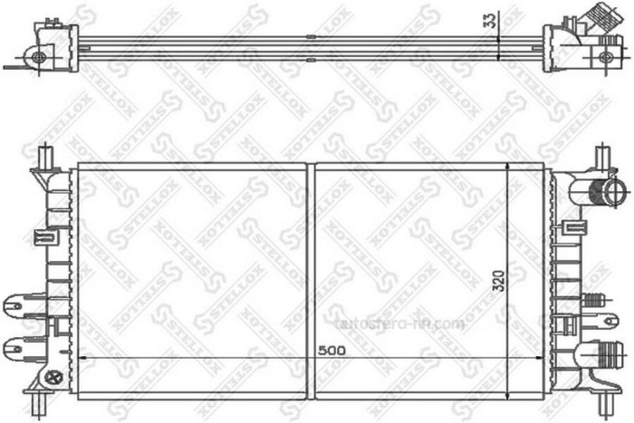 STELLOX 1025811SX 10-25811-SX_радиатор системы охлаждения!\ Ford Escort 1.1/1.3i 90-00