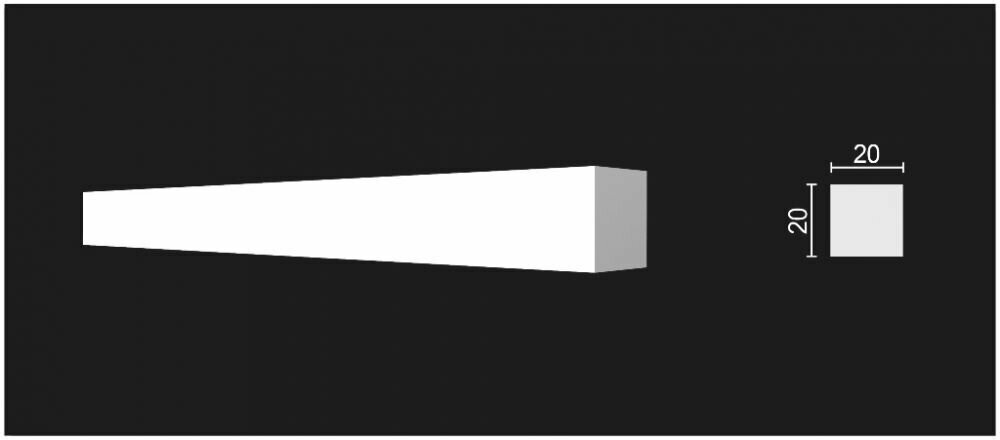 Молдинг Decor-Dizayn DD622 Белая Лепнина Д3000хВ20хТ20 / Декор Дизайн.