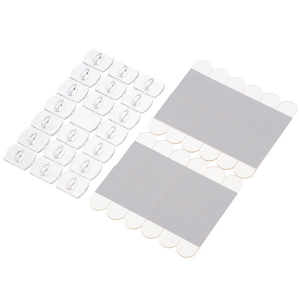 Клипсы Б0060138 для гирлянд прозрачные с клеевыми полосками 20шт (ССТ) (4 шт. в комплекте)