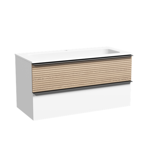 Ceramica Nova DL100W Тумба подвесная Delta 100 995х445х500 Р-811UP Бланж+CC 8113 Дуб европейский красный