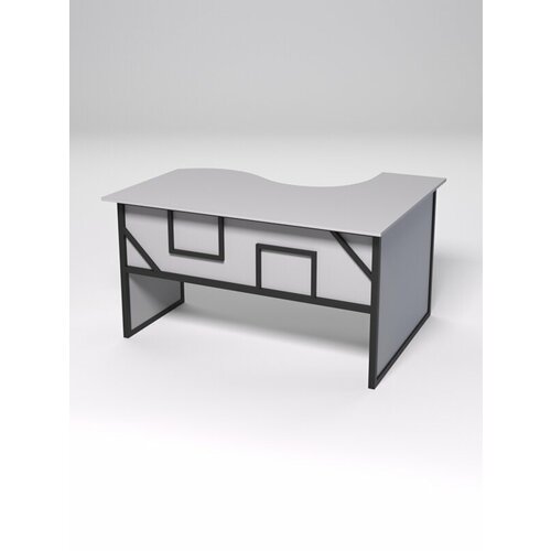 Стол эргономичный офисный СЭ-13 (левосторонний) "стронг" в стиле лофт декор №4, Серый 140 x 110 x 75 см серый