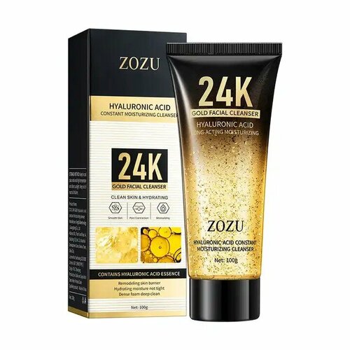 Пенка для лица ZOZU 24K Gold FACIAL CLEANSER Hyaluronic Acid Long acting moisturizing, 100