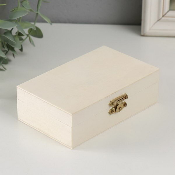 фото Шкатулка дерево под роспись "Прямоугольная" замок накидной 13х8х4 см