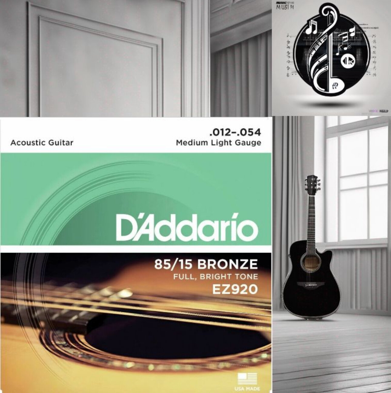 EZ920 AMERICAN BRONZE 85/15 Струны для акустической гитары Medium Light 12-54 D`Addario