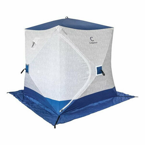 Палатка зимняя куб следопыт 1.8 x 1.8 м, ткань Oxford, цвет сине-белый с принтом