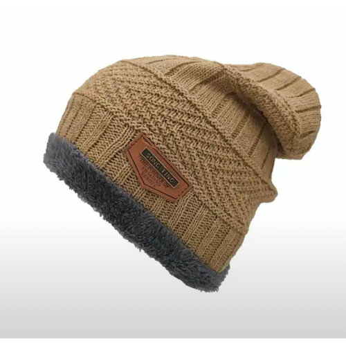 фото Шапка бини , размер 46/61, бежевый нет