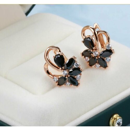 Серьги , циркон, бесцветный, белый