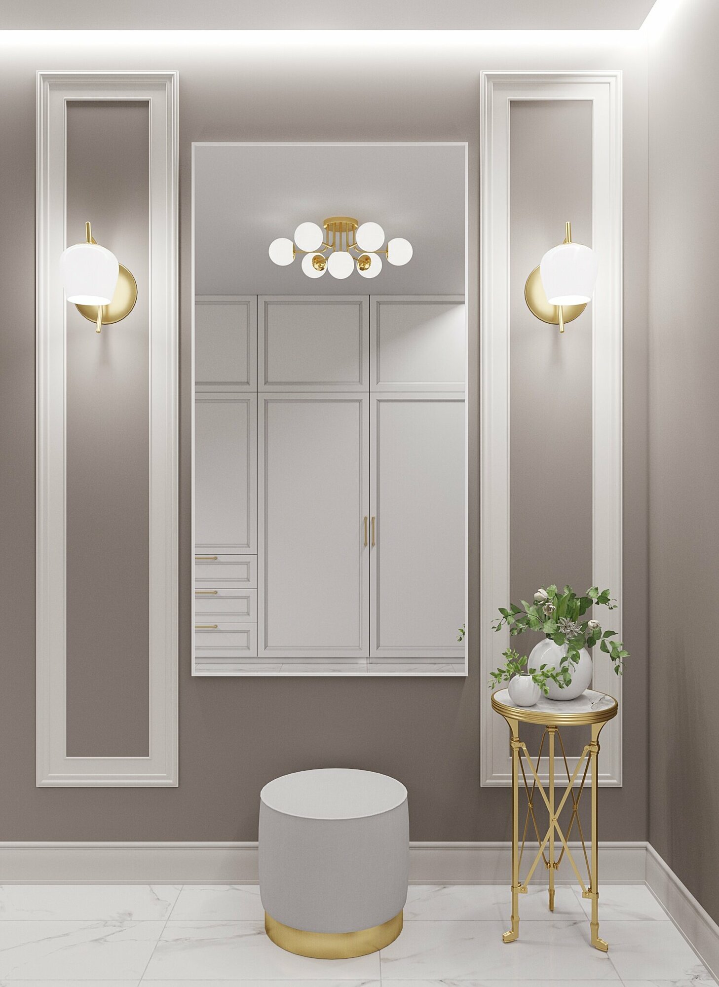 Зеркало настенное в алюминиевой раме ONE MARKET , 170х80 см. Белое